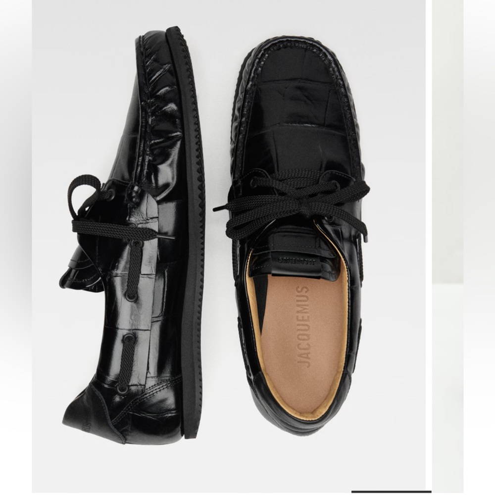 JACQUEMUS WOMENS NEW 38 black bateau shoe